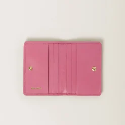 Begonia Pink Matelassé Nappa Leather Card Holder | Miu Miu