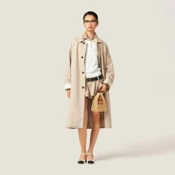Beige Denim Coat | Miu Miu
