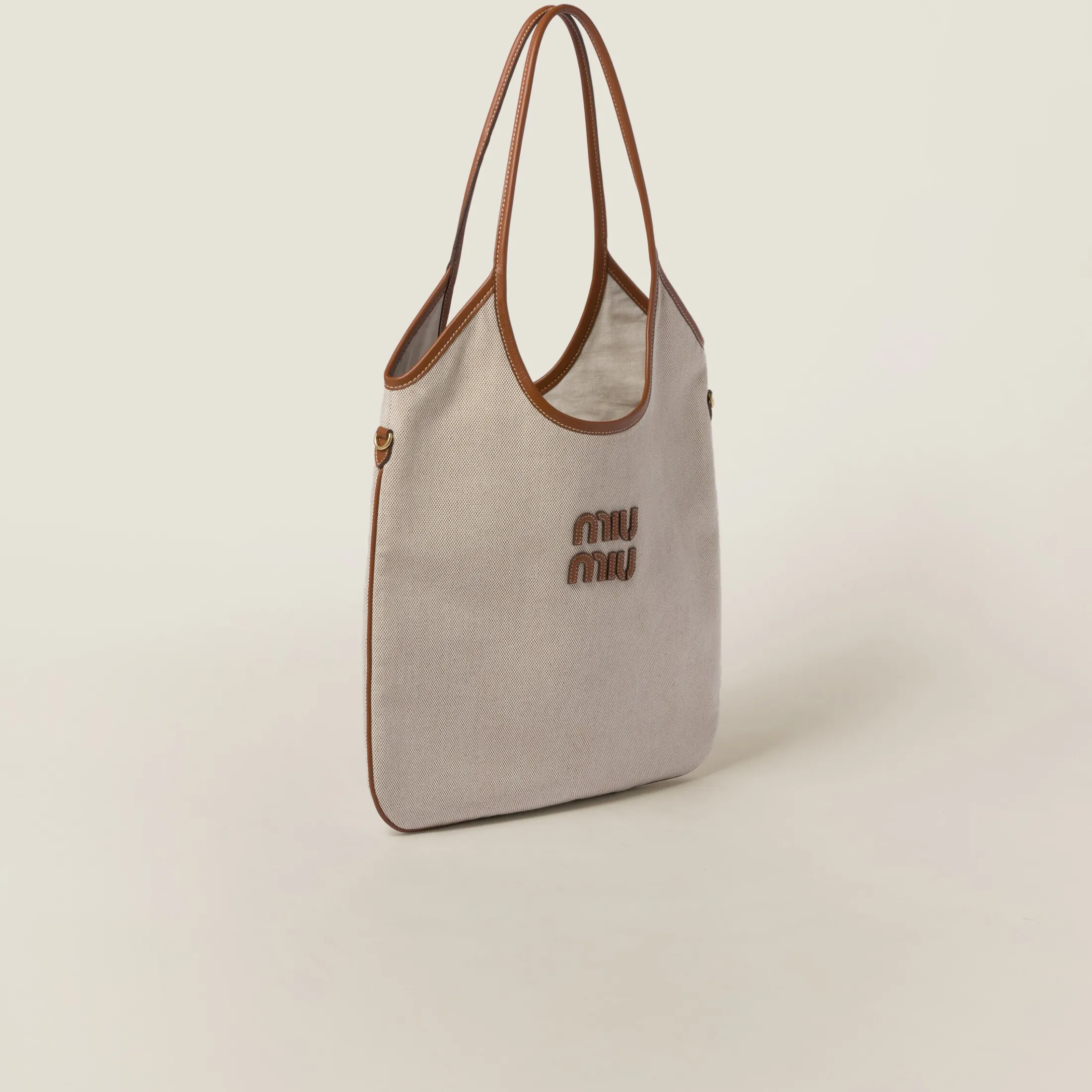 Beige/brandy Ivy Canvas Bag | Miu Miu