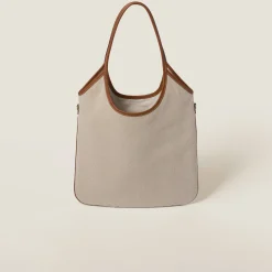 Beige/brandy Ivy Canvas Bag | Miu Miu
