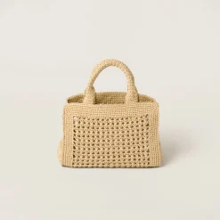 Beige/cognac Crochet Handbag | Miu Miu