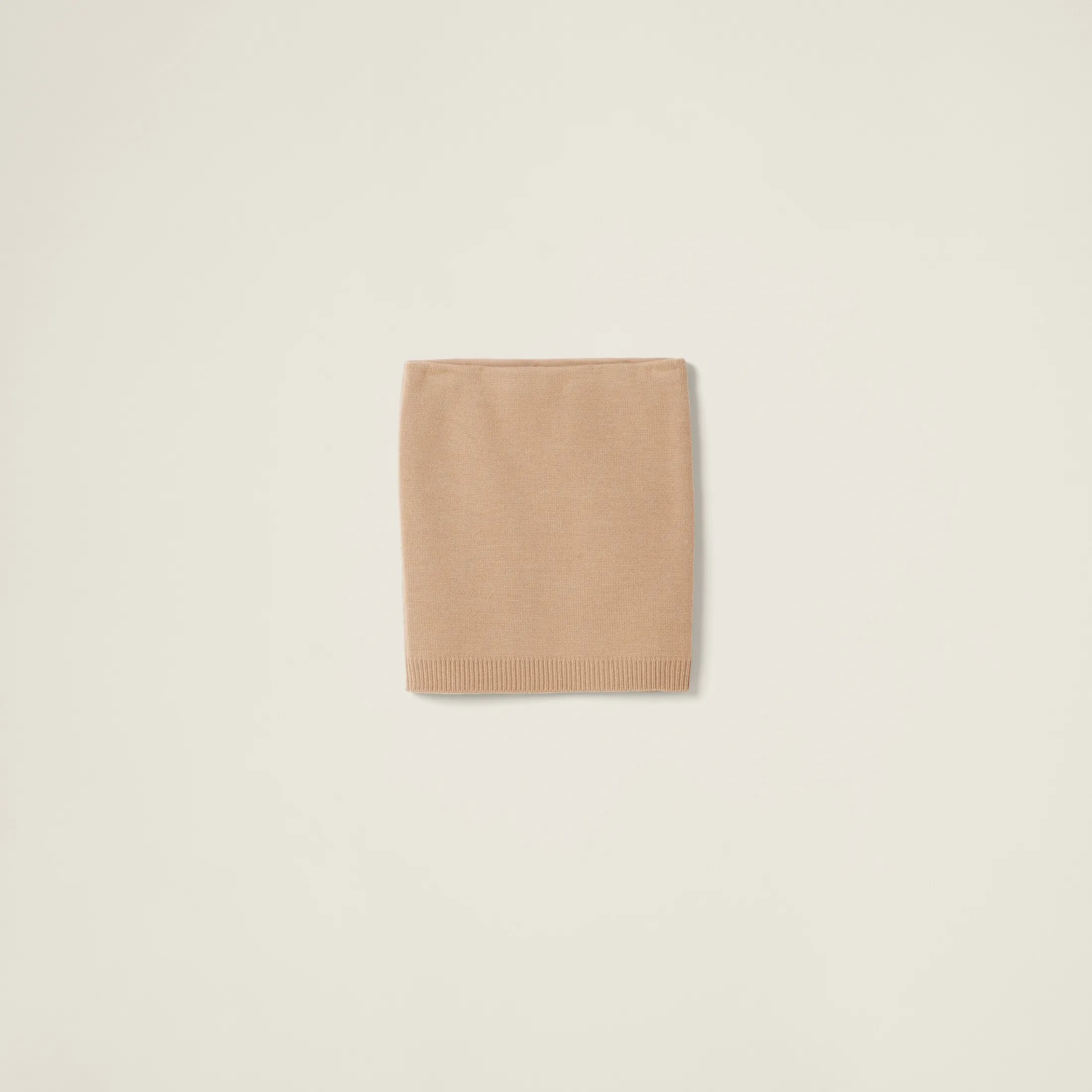 Biscuit Wool And Nylon Skirt | Miu Miu