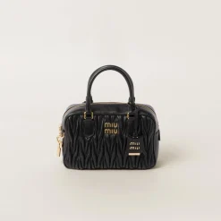 Black Arcadie Matelassé Nappa Leather Bag | Miu Miu