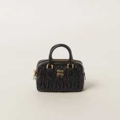 Black Arcadie Matelassé Nappa Leather Mini-bag | Miu Miu