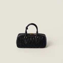 Black Arcadie Matelassé Nappa Leather Bag | Miu Miu
