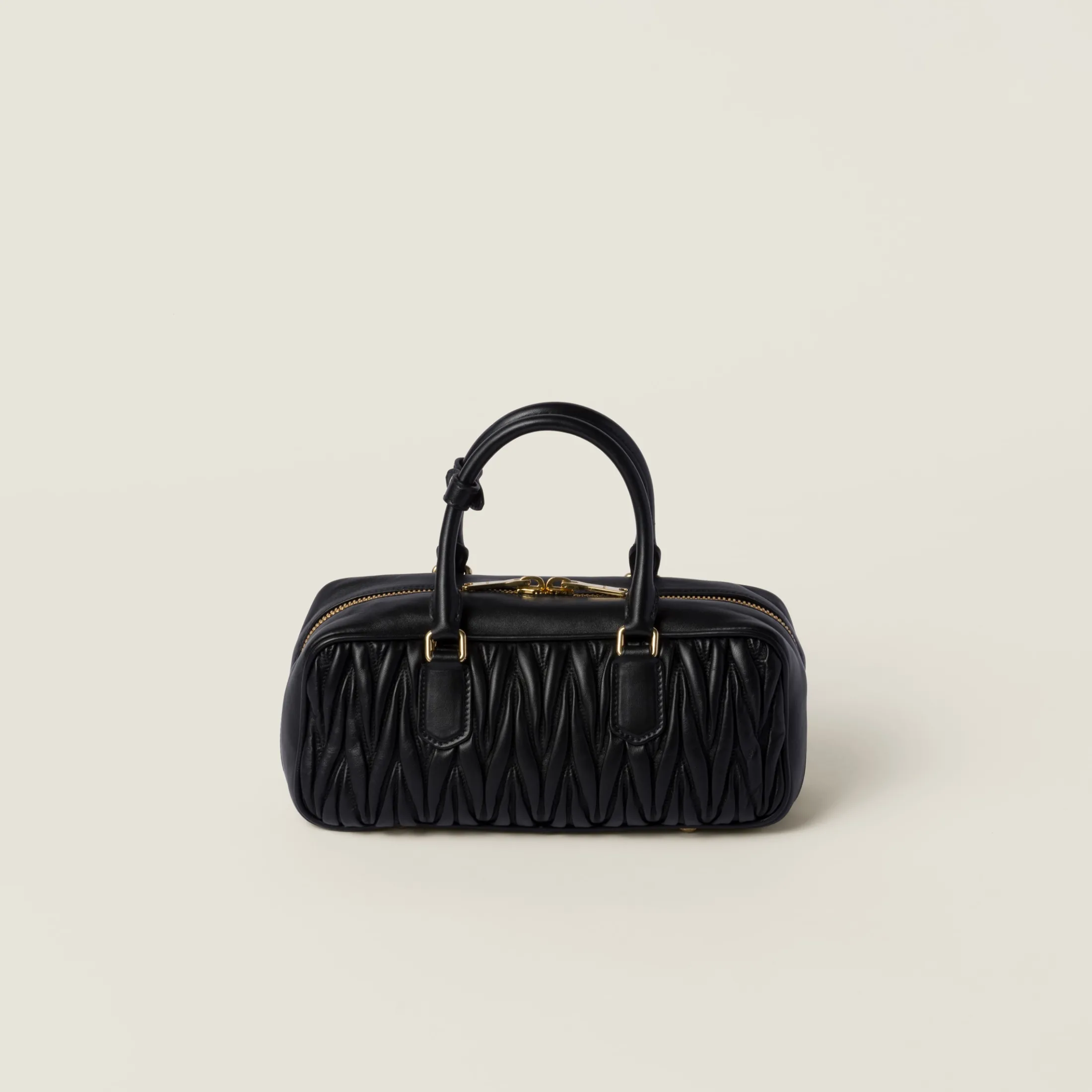 Black Arcadie Matelassé Nappa Leather Bag | Miu Miu