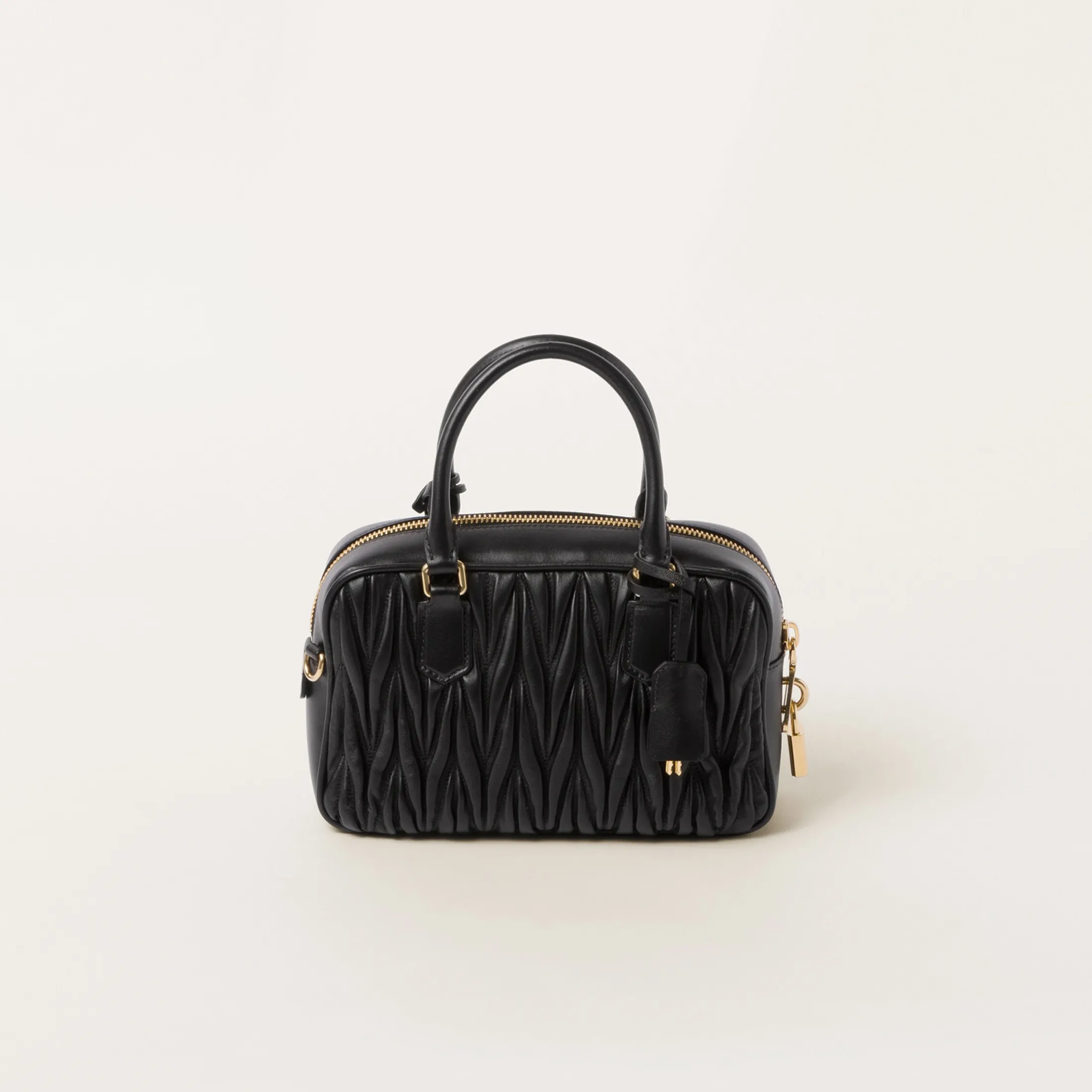 Black Arcadie Matelassé Nappa Leather Bag | Miu Miu