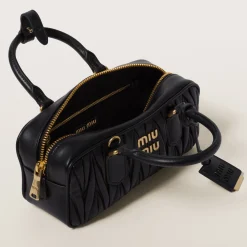 Black Arcadie Matelassé Nappa Leather Bag | Miu Miu