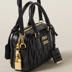 Black Arcadie Matelassé Nappa Leather Bag | Miu Miu