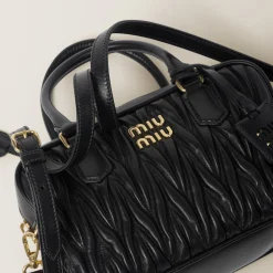 Black Arcadie Matelassé Nappa Leather Bag | Miu Miu