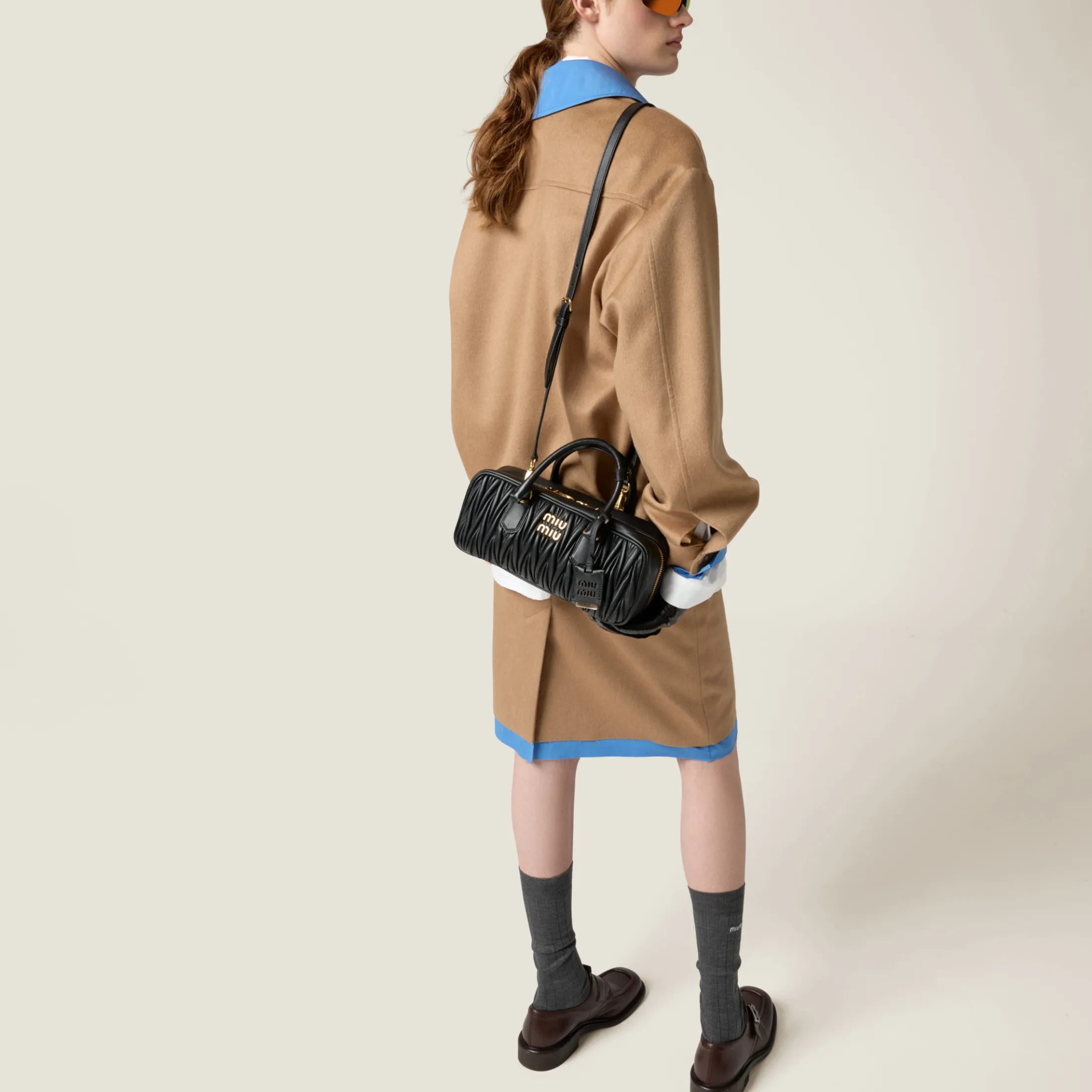 Black Arcadie Matelassé Nappa Leather Bag | Miu Miu
