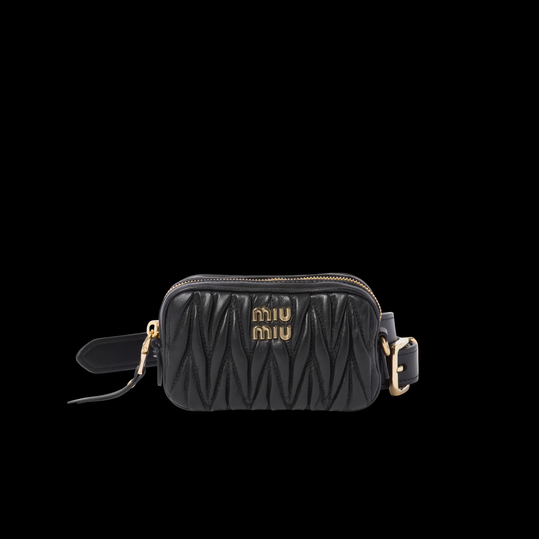 Black Belt With Matelassé Pouch | Miu Miu