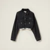 Black Black Denim Blouson Jacket | Miu Miu