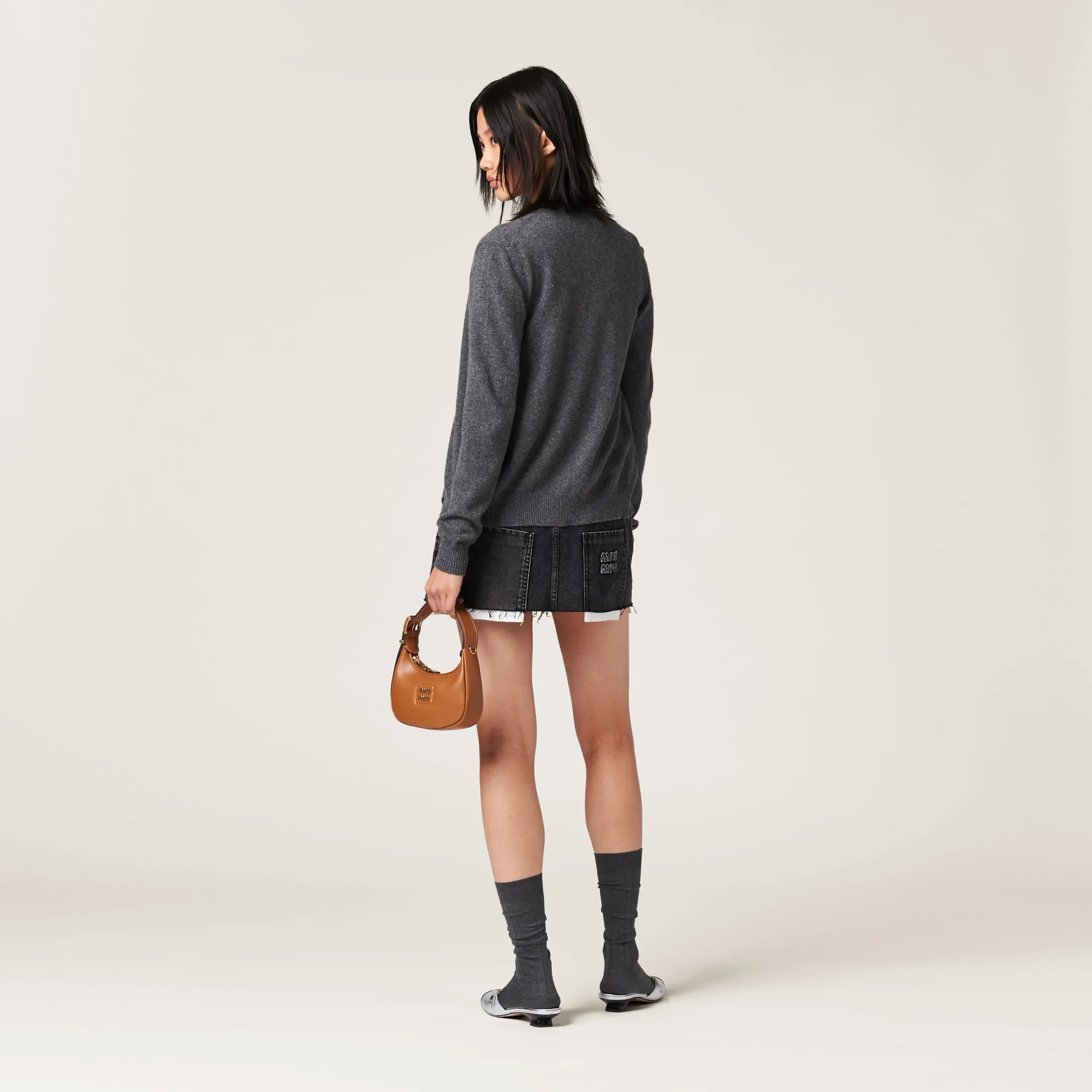 Black Black Denim Miniskirt | Miu Miu