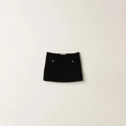 Black Bouclé Miniskirt | Miu Miu