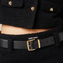 Black Bouclé Miniskirt | Miu Miu