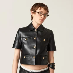 Black Bracelet With Leather Mini-pouch | Miu Miu