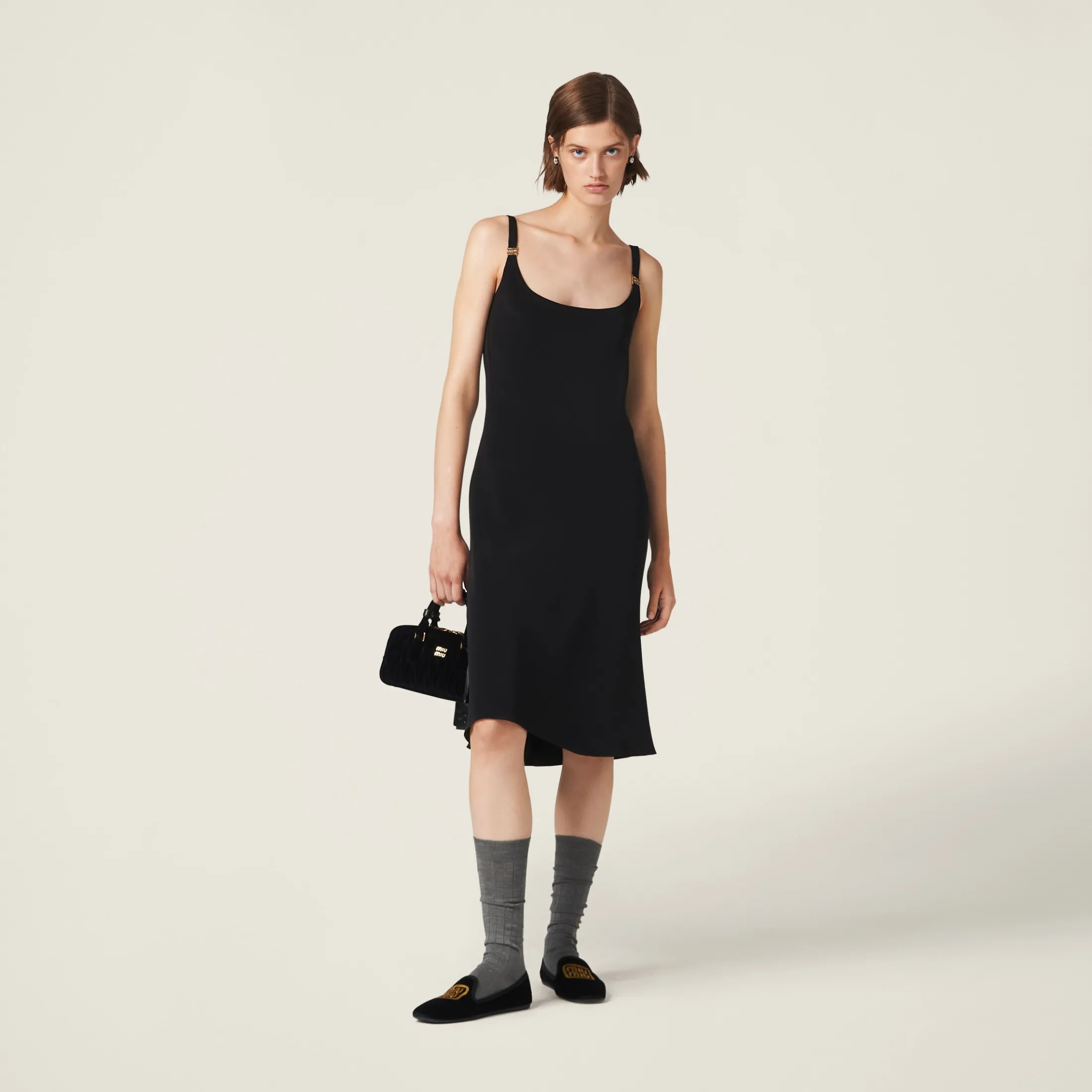 Black Cady Dress | Miu Miu