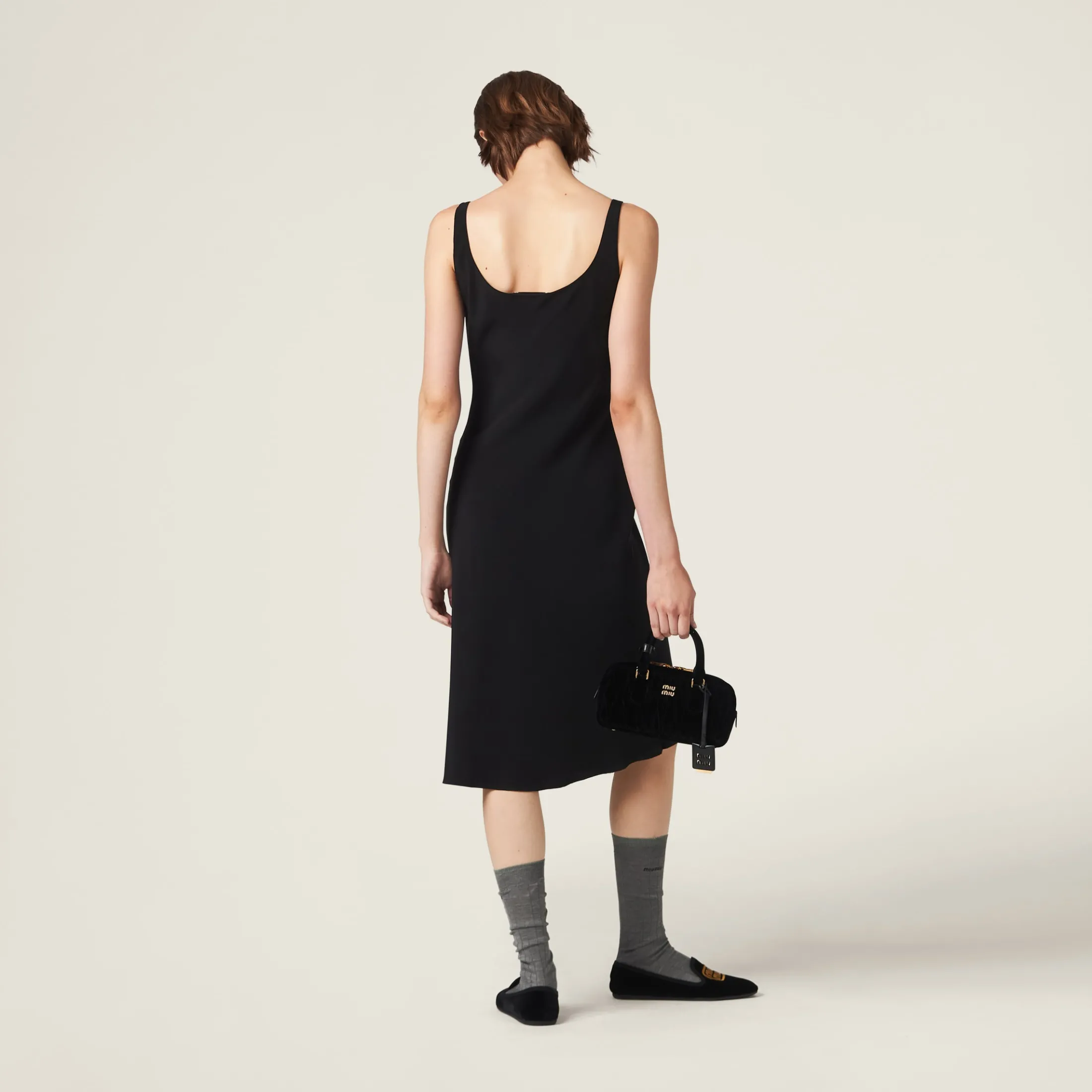 Black Cady Dress | Miu Miu