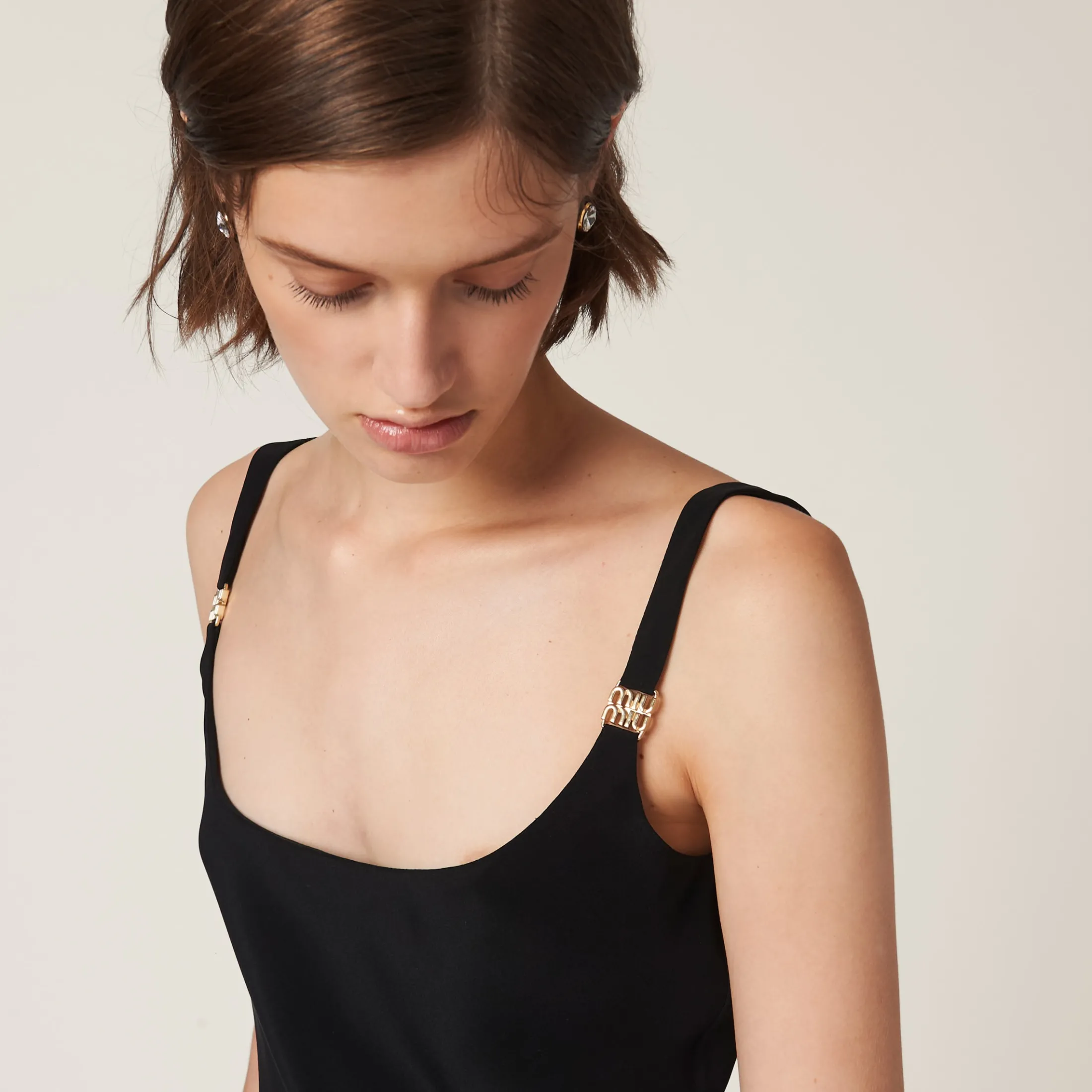 Black Cady Dress | Miu Miu