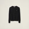 Black Cashmere Knit Cardigan | Miu Miu
