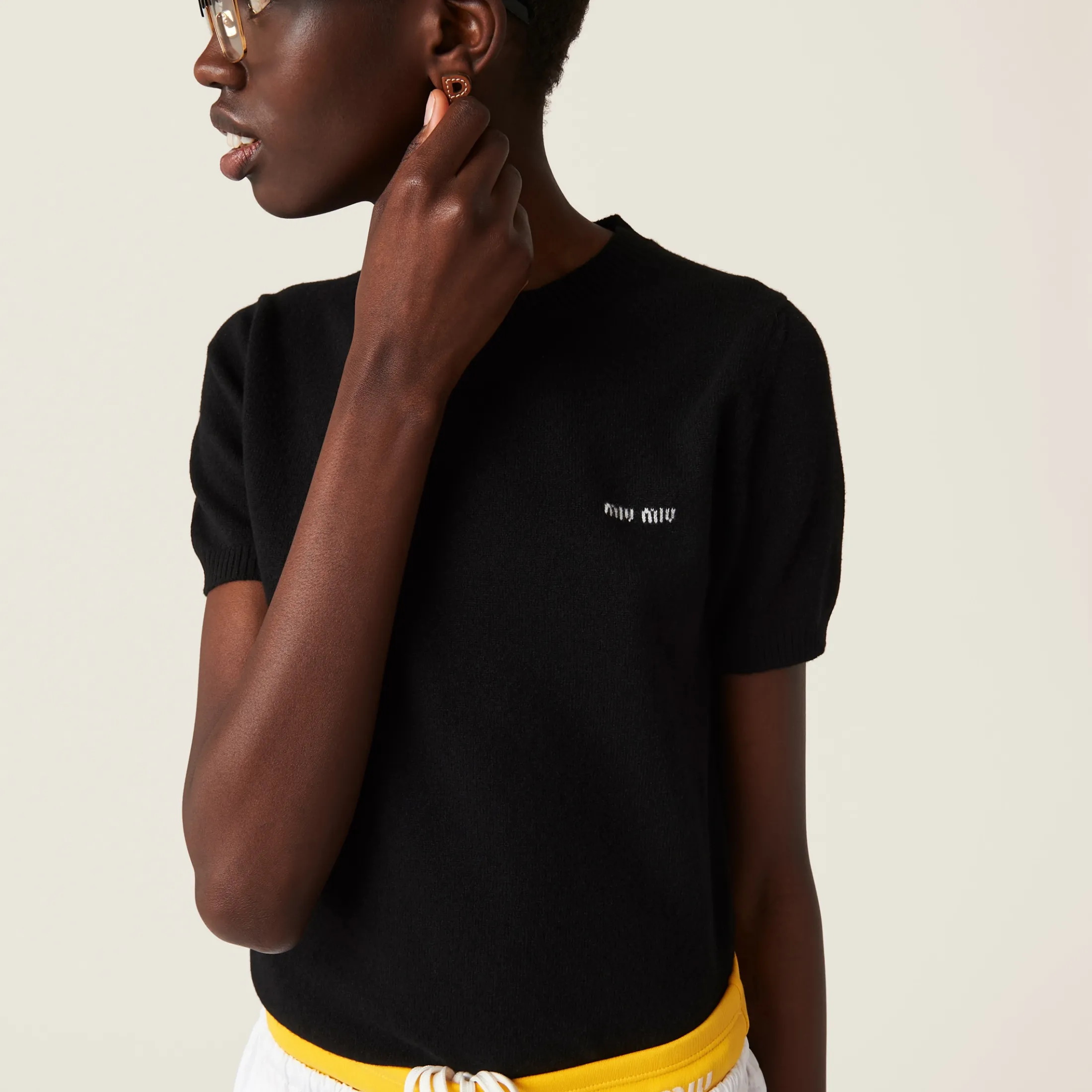 Black Cashmere Sweater | Miu Miu