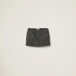 Black Chevron Miniskirt | Miu Miu