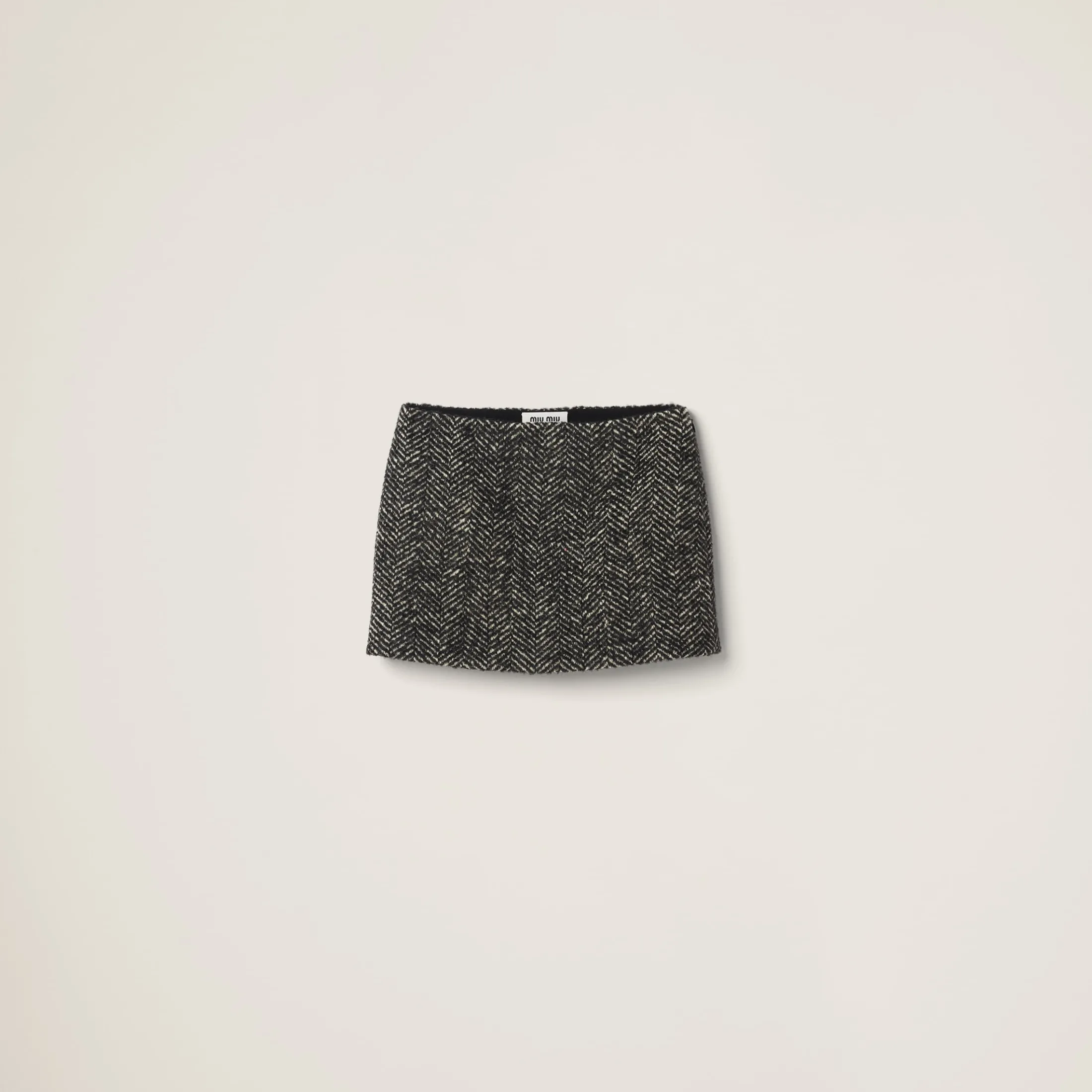 Black Chevron Miniskirt | Miu Miu
