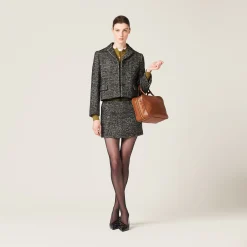 Black Chevron Miniskirt | Miu Miu