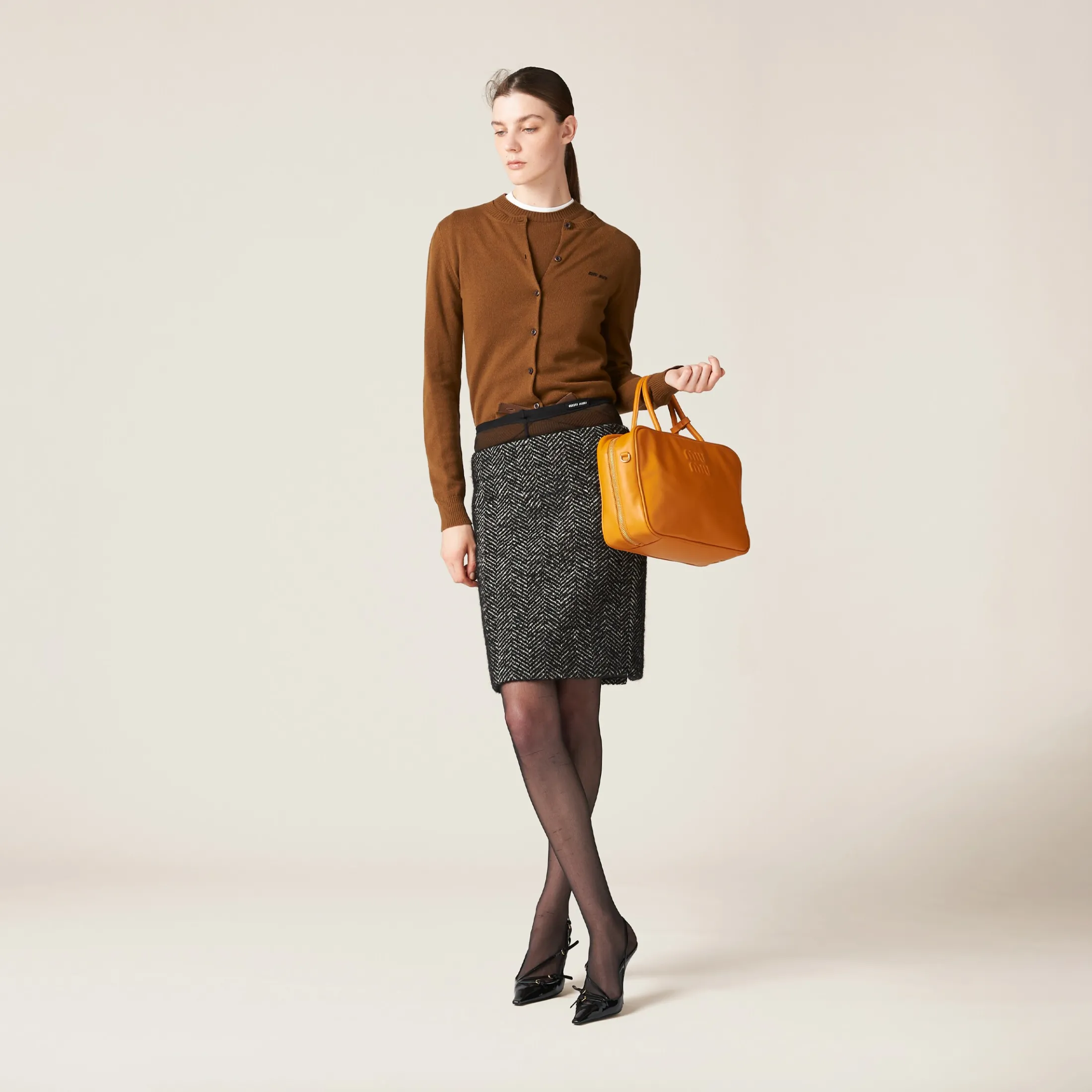 Black Chevron Skirt | Miu Miu