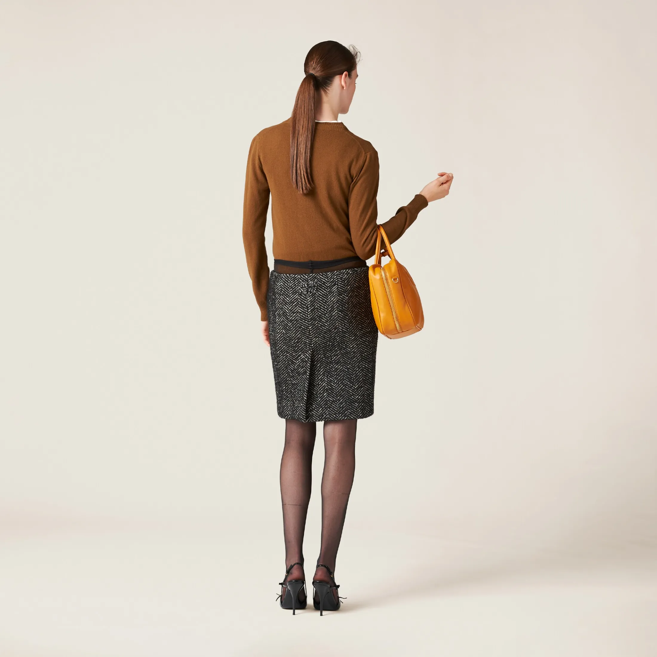 Black Chevron Skirt | Miu Miu