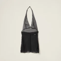 Black Chiffon Top | Miu Miu