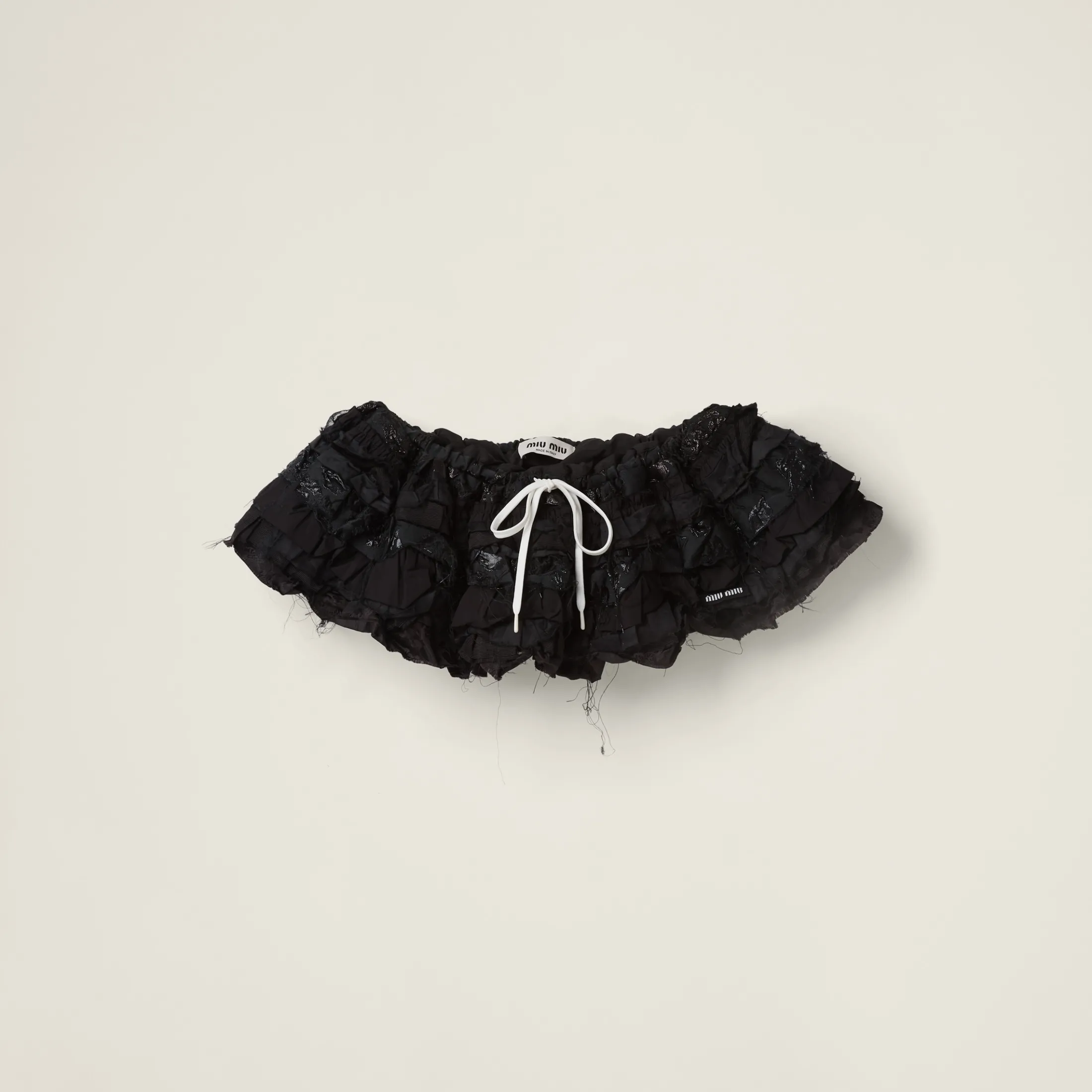 Black Cloquet Miniskirt | Miu Miu