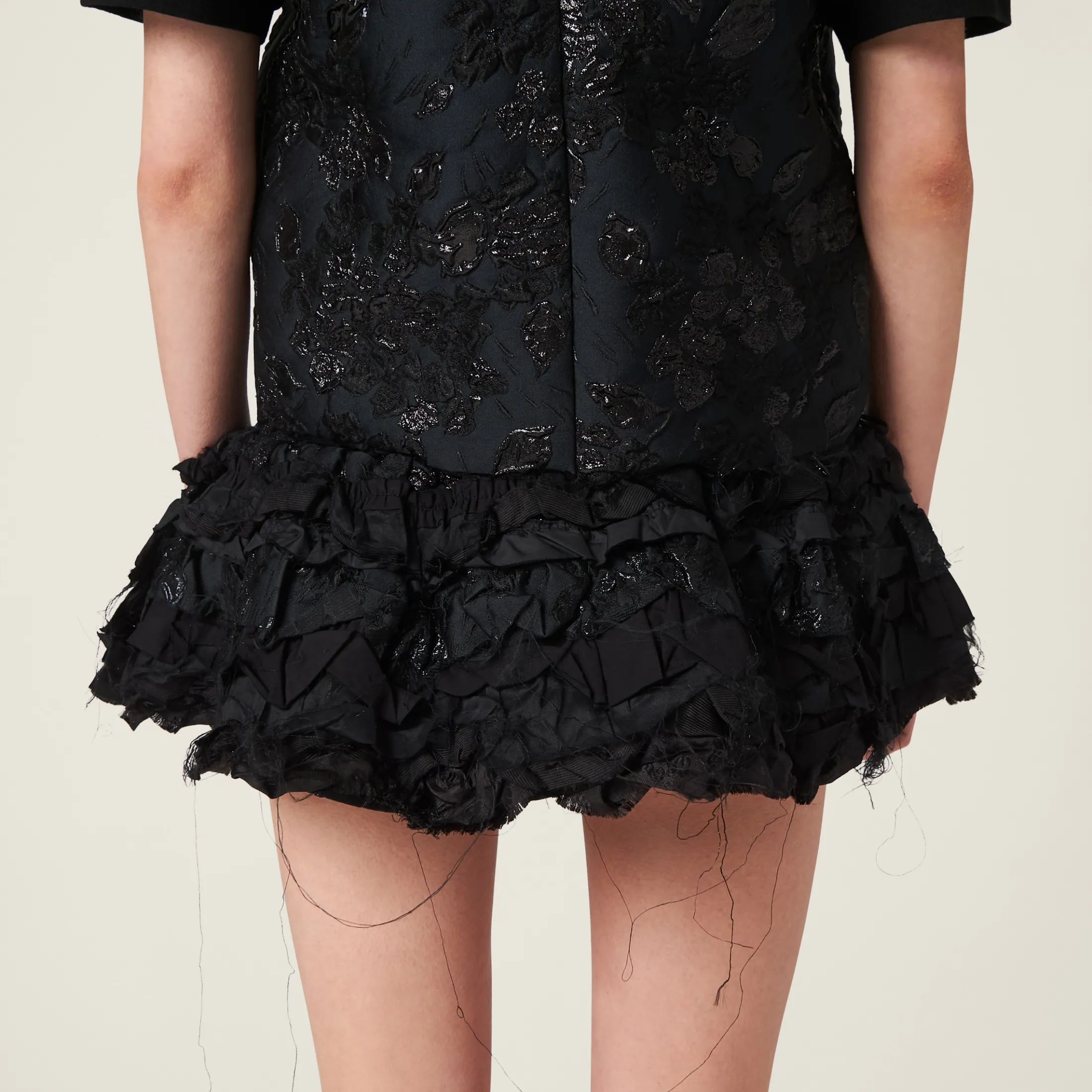 Black Cloquet Miniskirt | Miu Miu