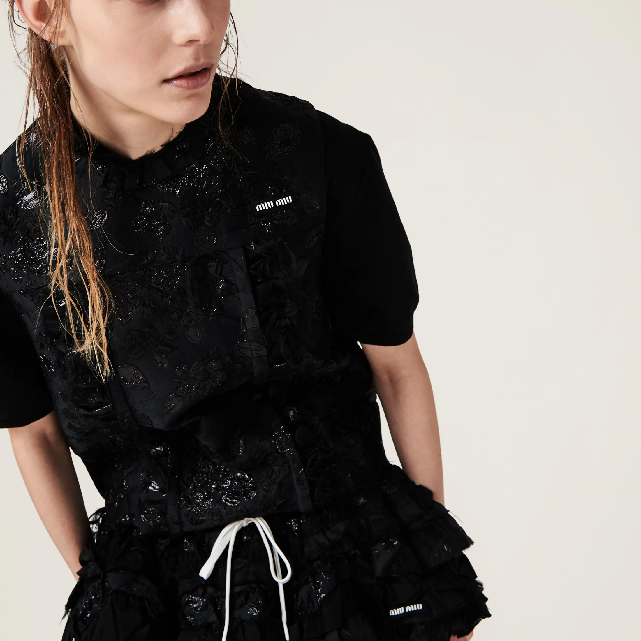 Black Cloquet Top | Miu Miu