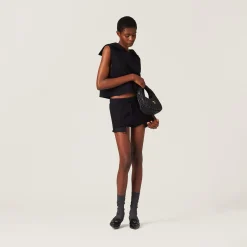 Black Cotton Fleece Sweatshirt | Miu Miu