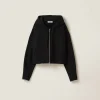 Black Cotton Hoodie | Miu Miu
