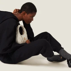 Black Cotton Hoodie | Miu Miu