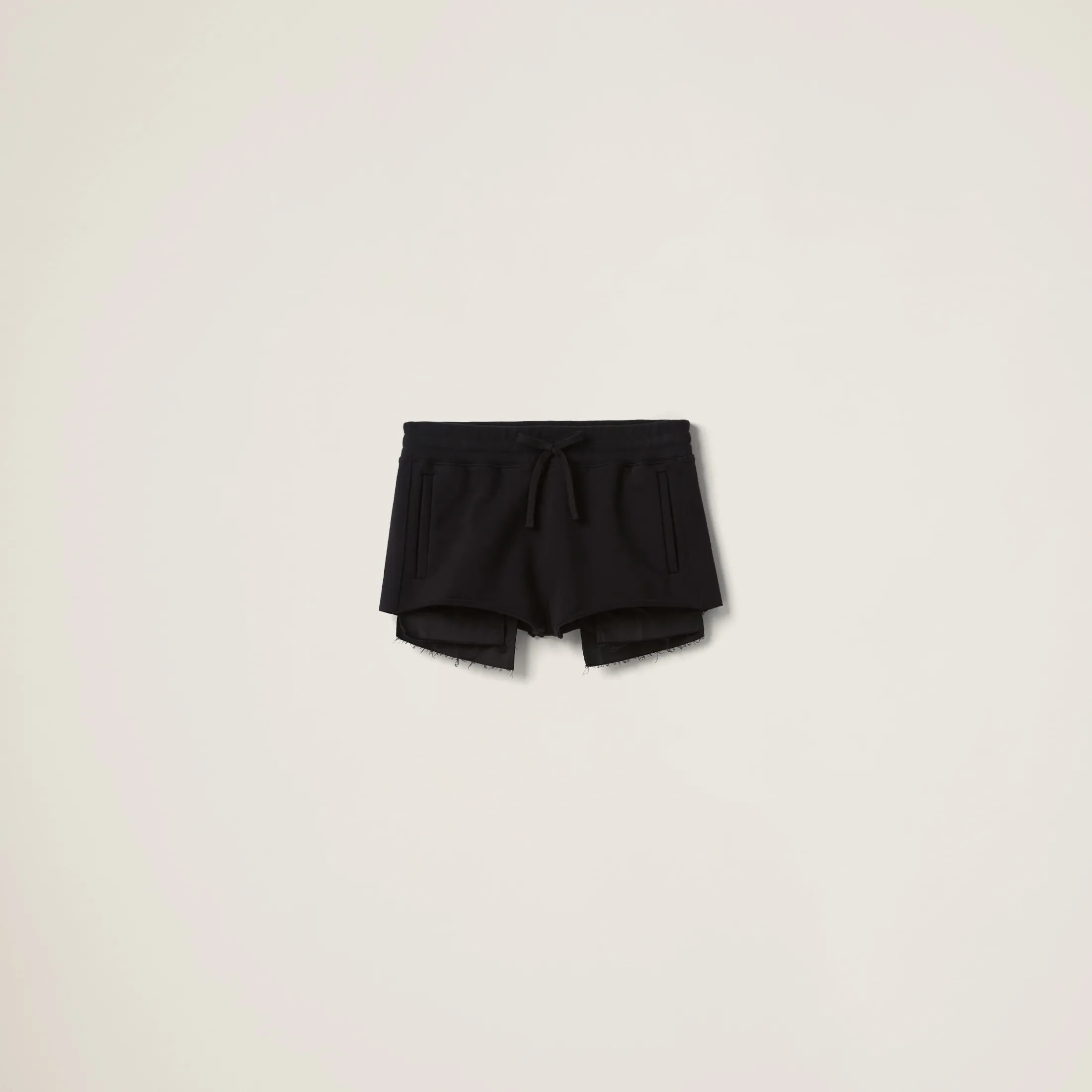 Black Cotton Shorts | Miu Miu