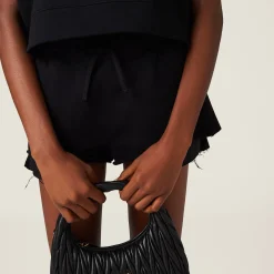 Black Cotton Shorts | Miu Miu
