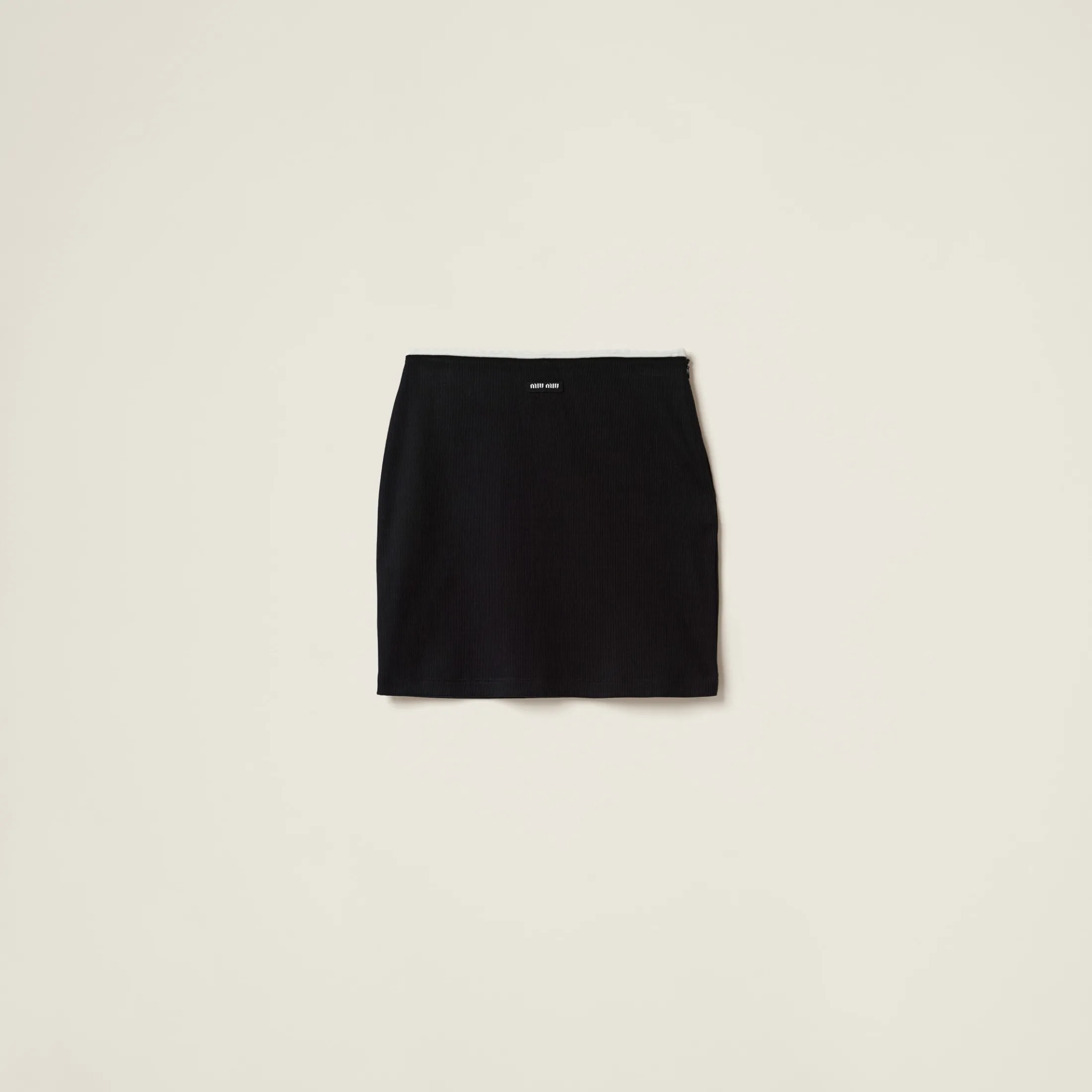 Black Cotton Skirt | Miu Miu