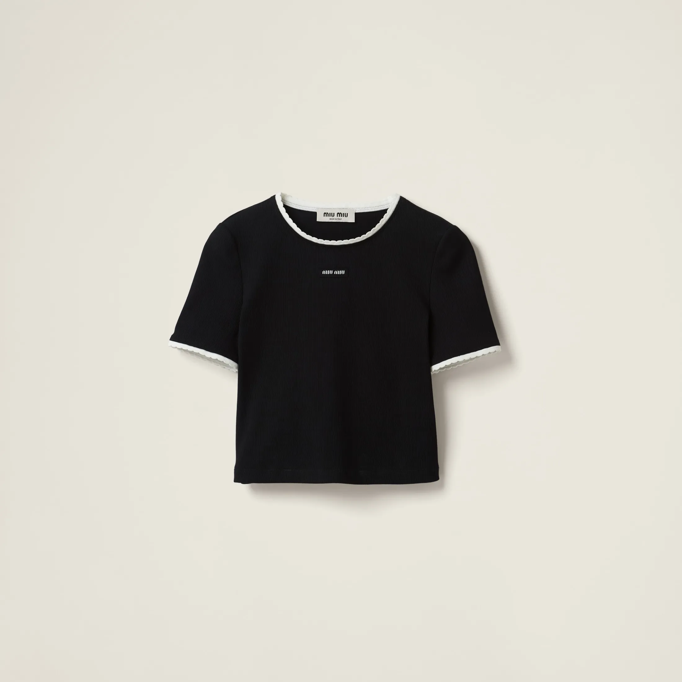 Black Cotton Sweater | Miu Miu