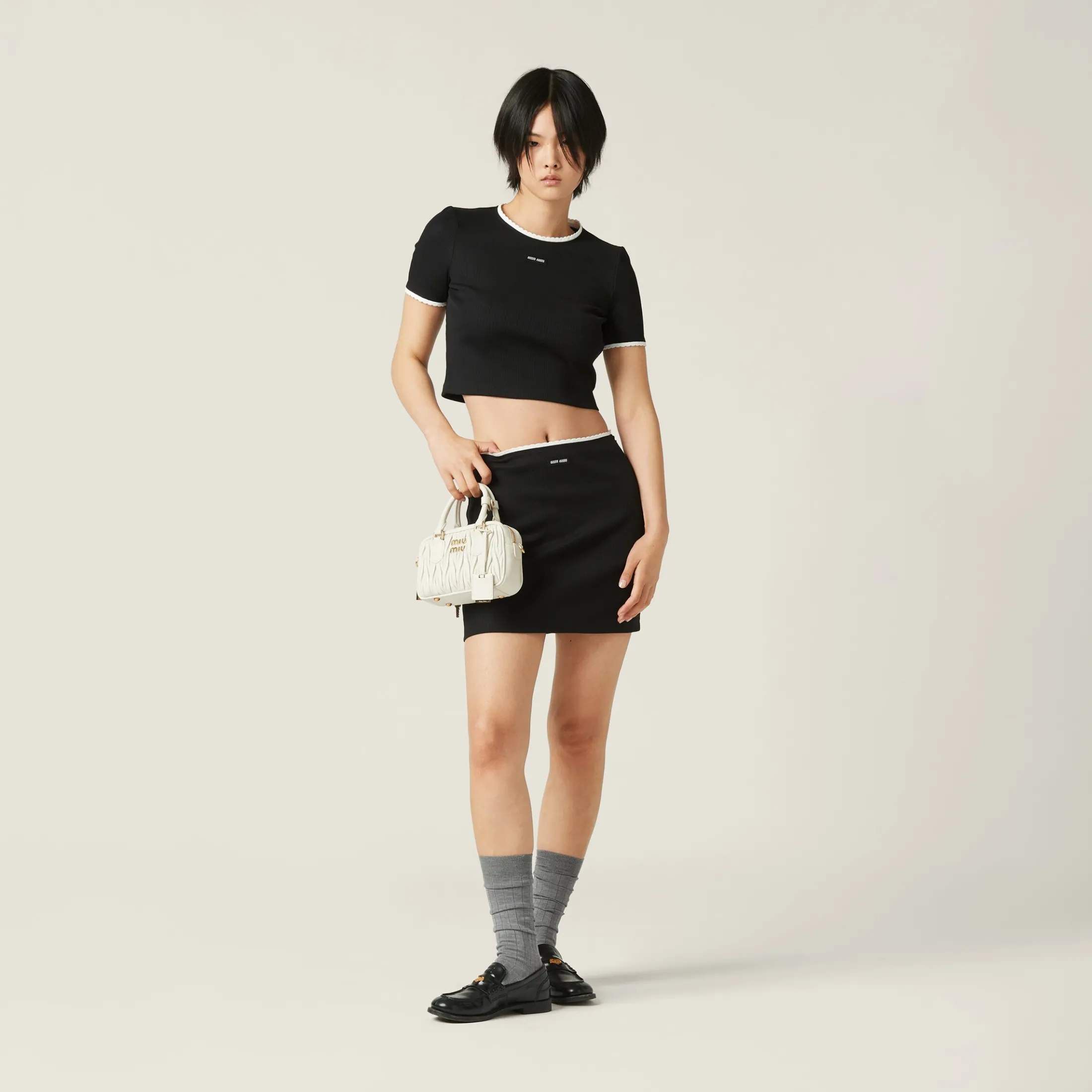 Black Cotton Sweater | Miu Miu