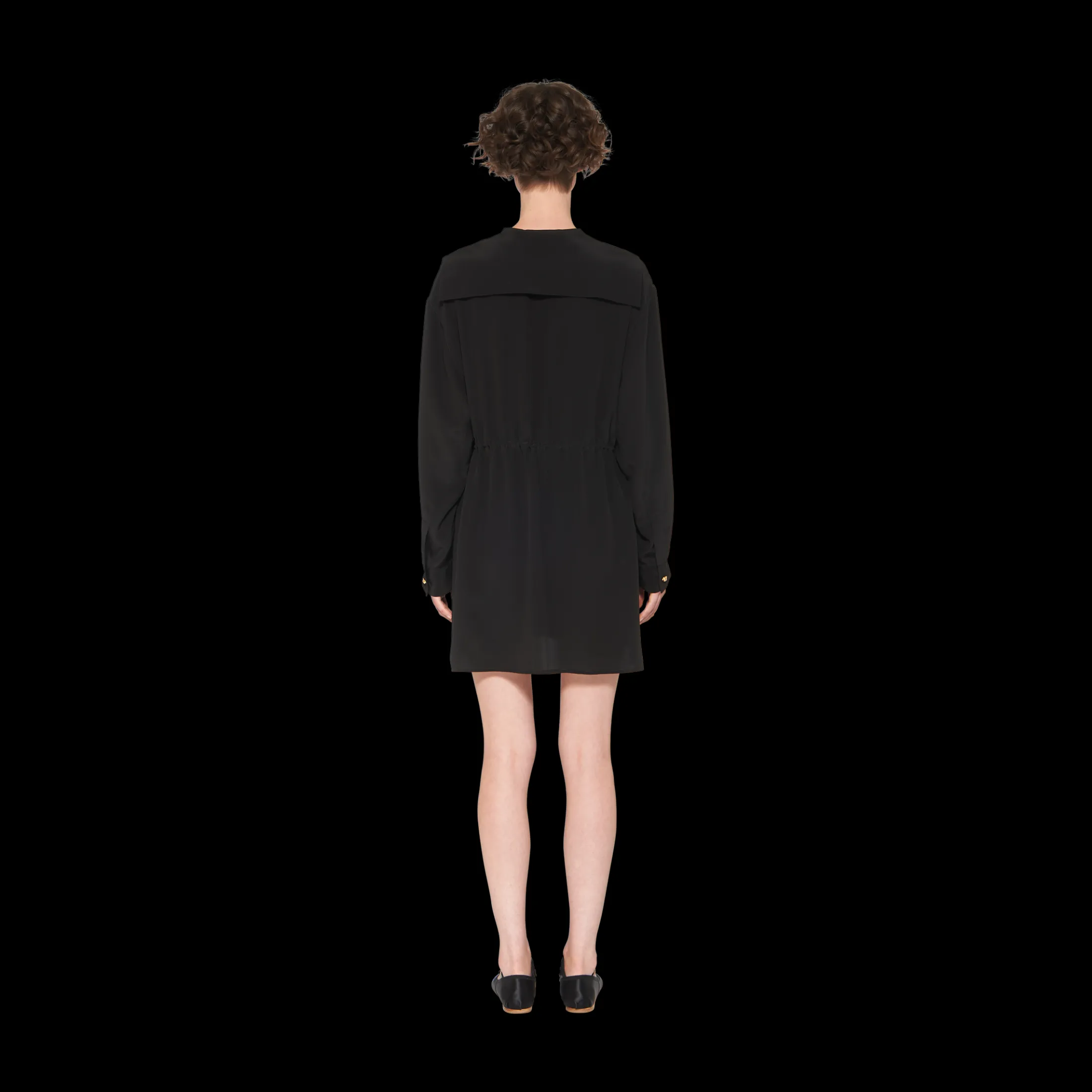 Black Crepe De Chine Mini-dress | Miu Miu