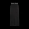 Black Crepe De Chine Pleated Midi Skirt | Miu Miu