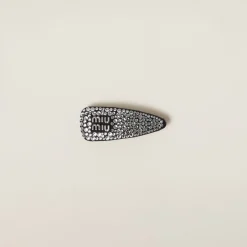 Black Duchesse Hair Clip | Miu Miu