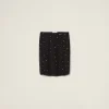 Black Embroidered Chiffon Skirt | Miu Miu