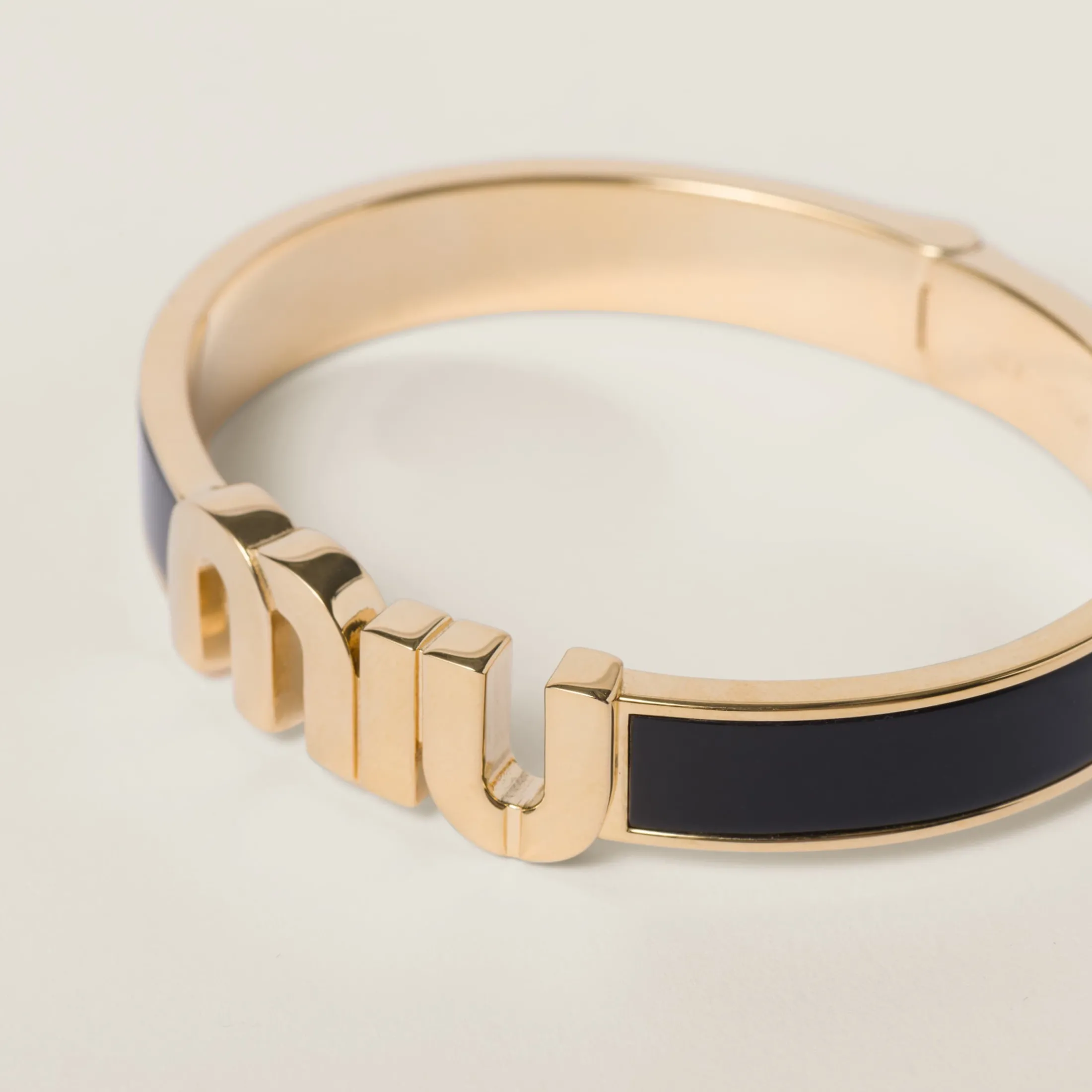 Black Enameled Metal Bracelet | Miu Miu
