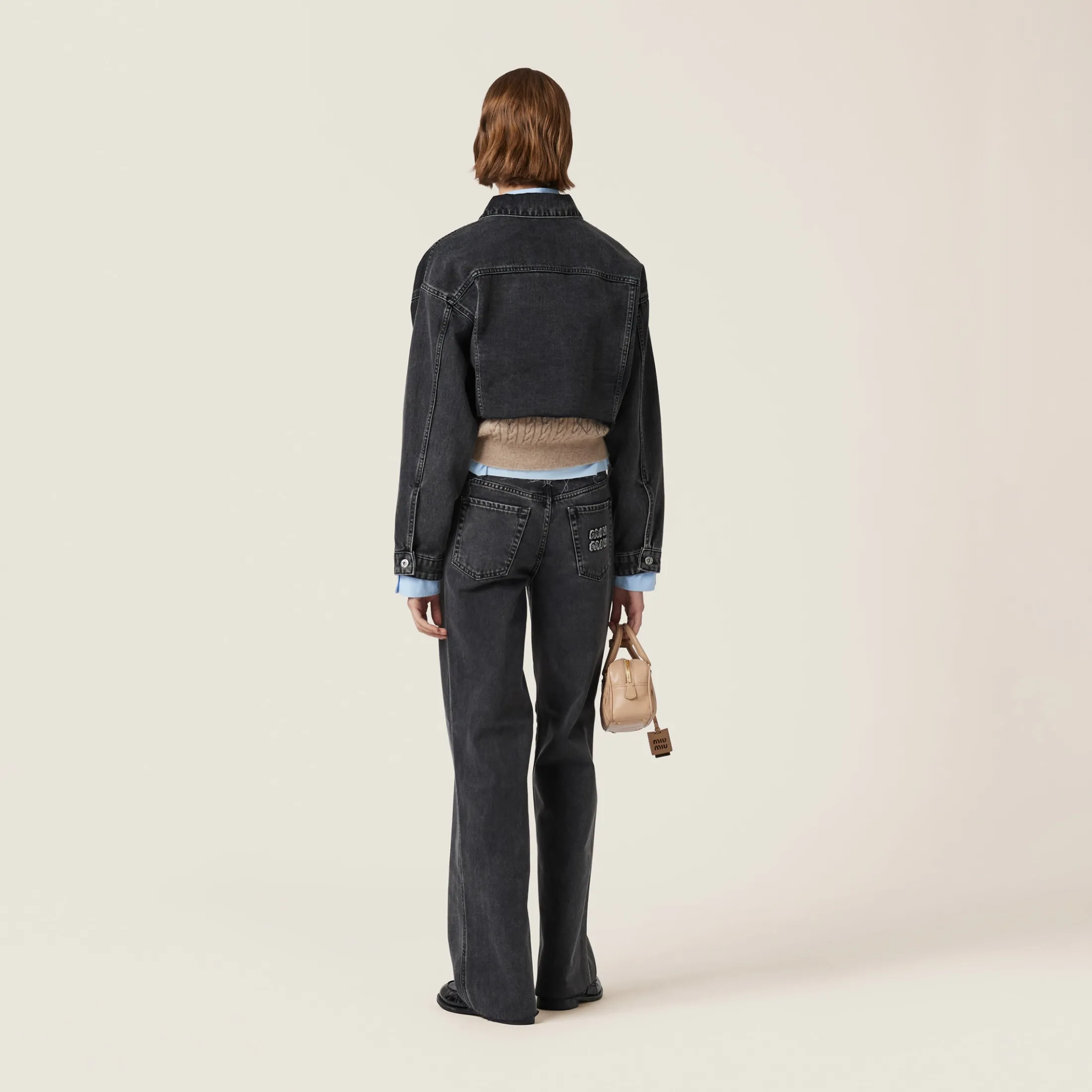 Black Five-pocket Black Denim Jeans | Miu Miu
