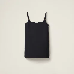 Black Grain De Poudre Mini-dress | Miu Miu